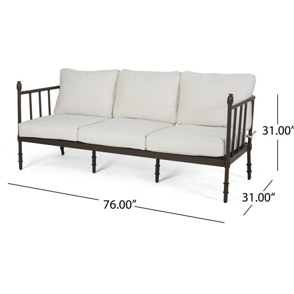 Rosalind Wheeler Joule Outdoor Aluminum Patio Sofa with Cushions Wayfair